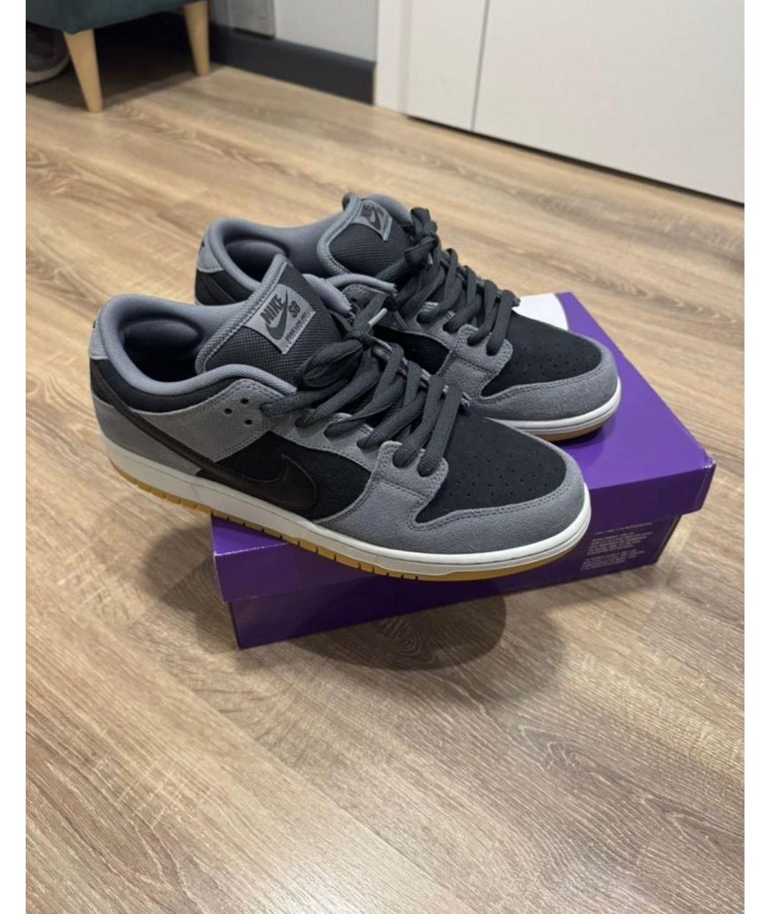 NIKE Серые замшевые низкие кроссовки / кеды, фото 2