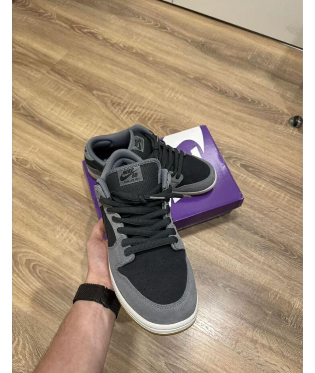 NIKE Серые замшевые низкие кроссовки / кеды, фото 3