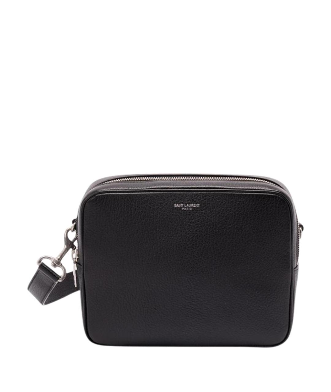SAINT LAURENT Черная кожаная сумка на плечо, фото 1