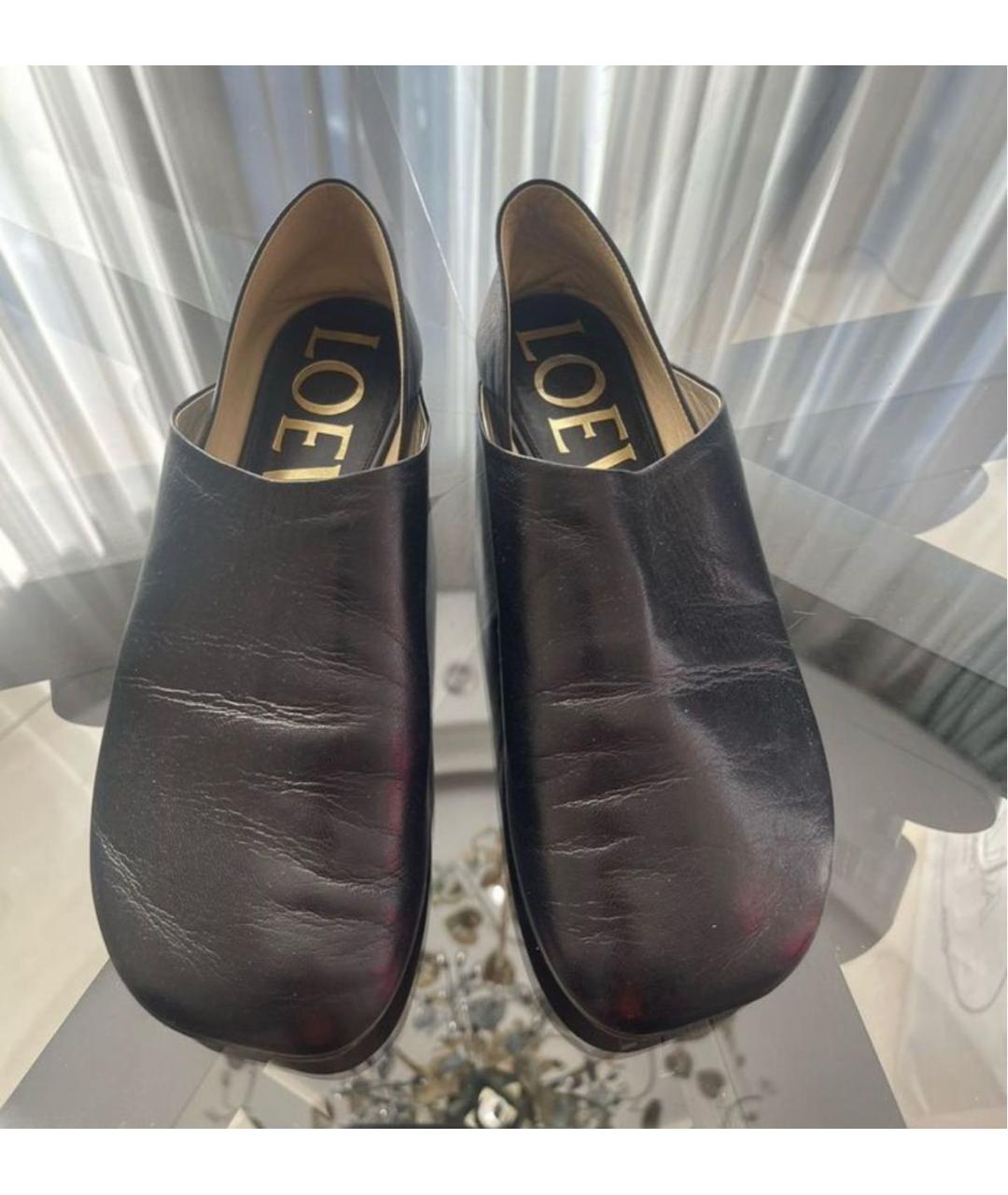 LOEWE Черные кожаные мюли, фото 2