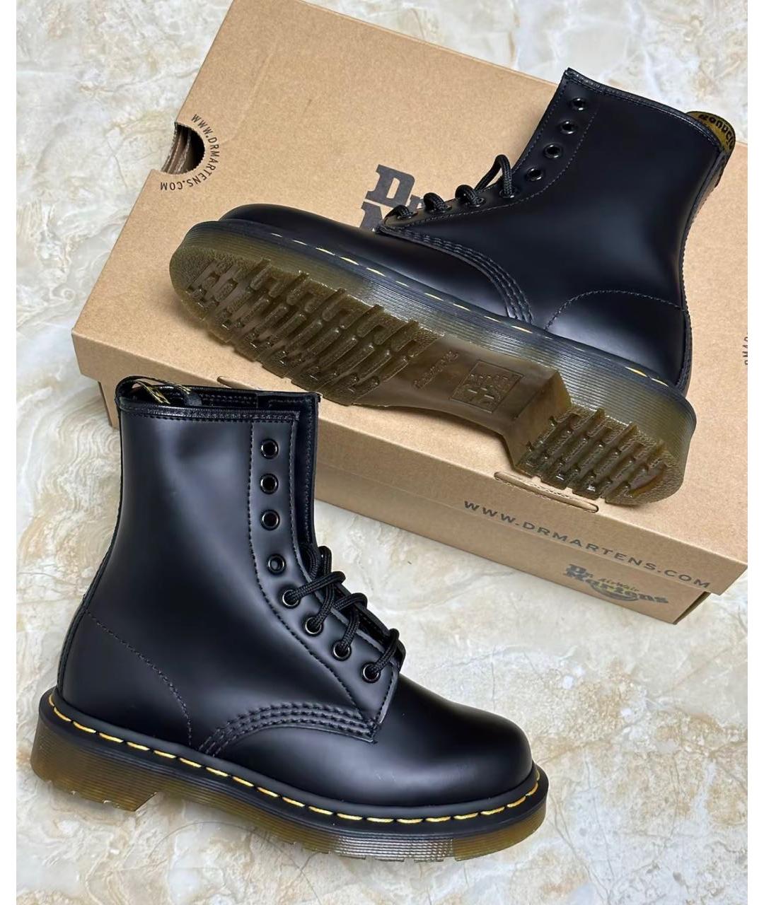DR. MARTENS Черные кожаные ботинки, фото 4
