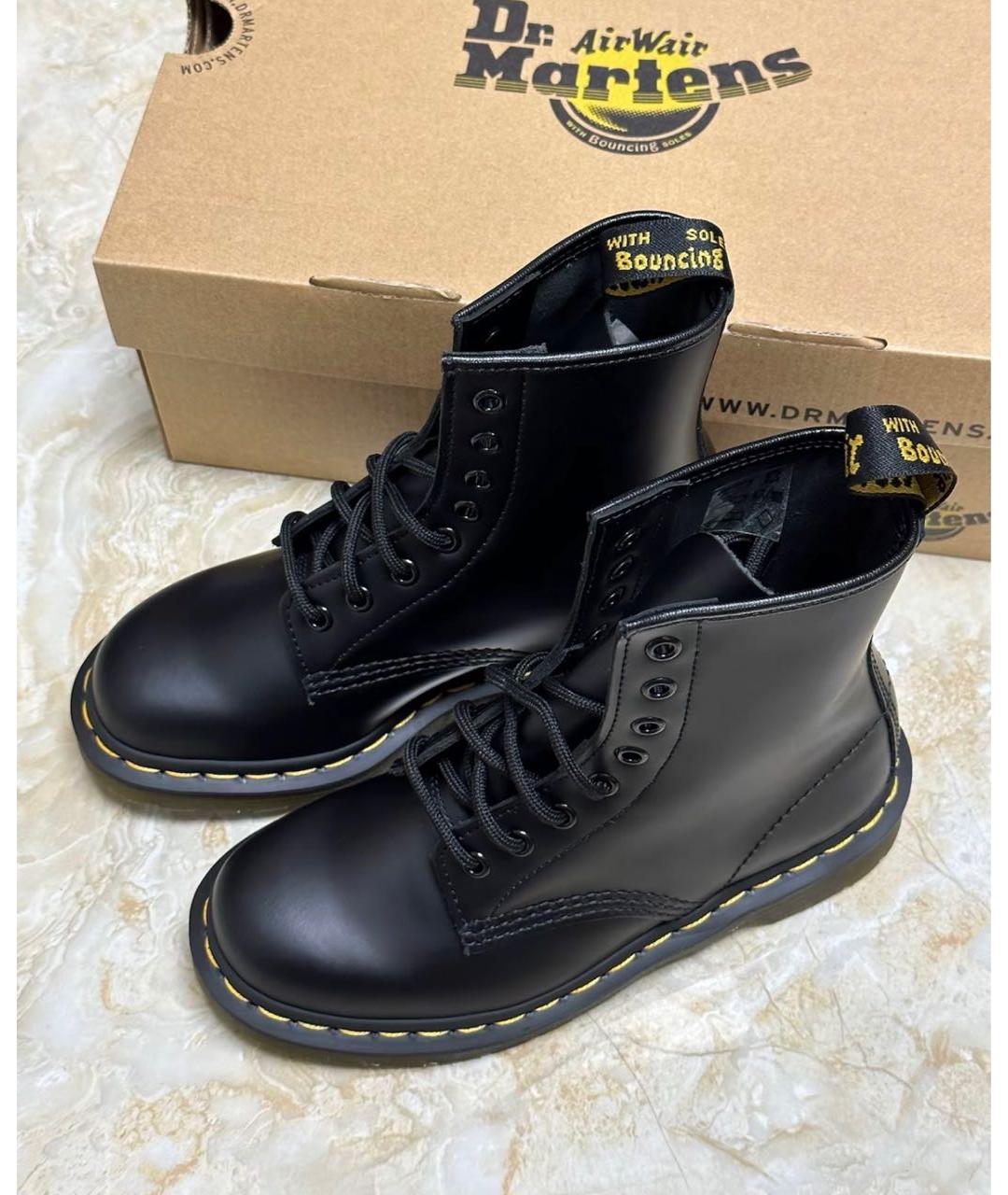 DR. MARTENS Черные кожаные ботинки, фото 3