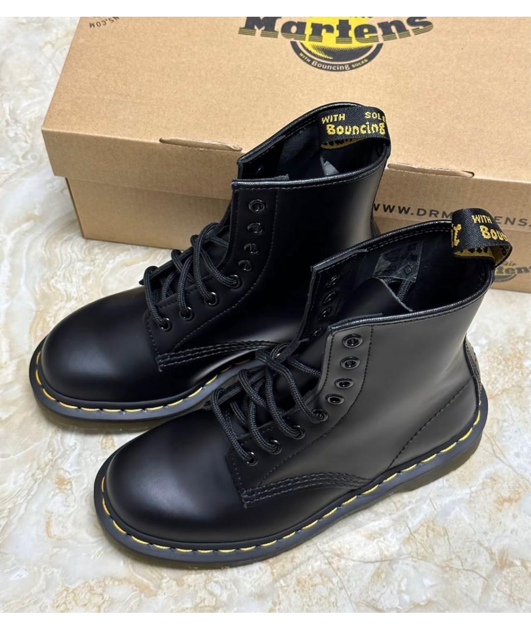 DR. MARTENS Черные кожаные ботинки, фото 5