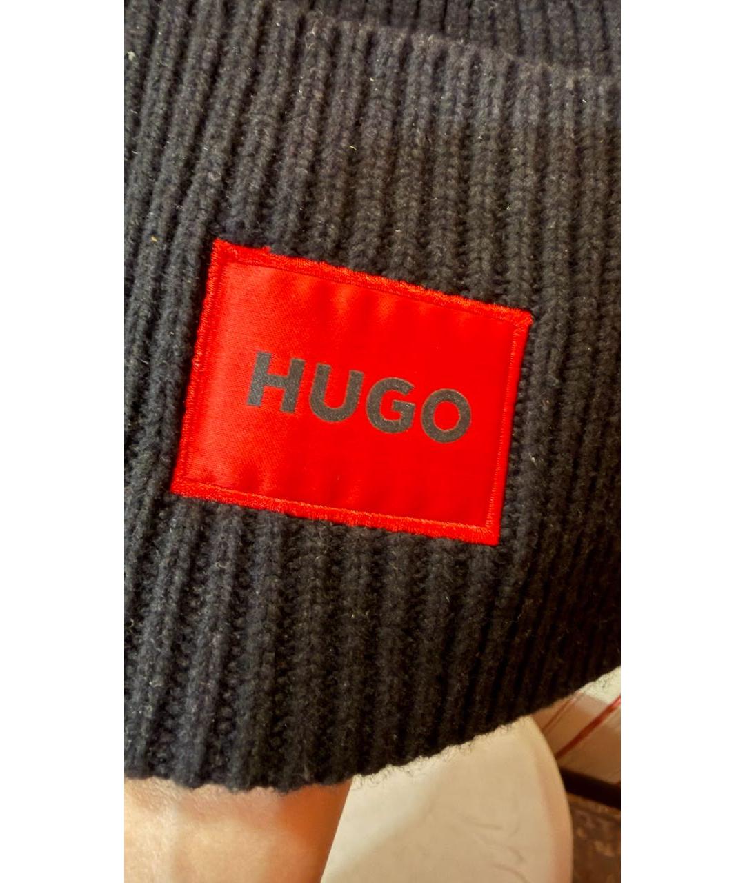 HUGO BOSS Черная шерстяная шапка, фото 4