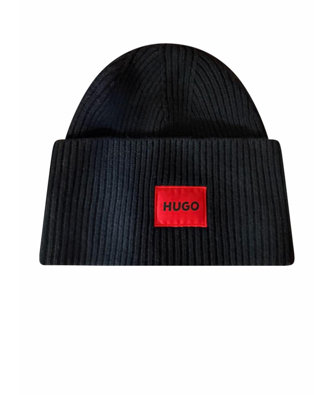HUGO BOSS Черная шерстяная шапка, фото 1