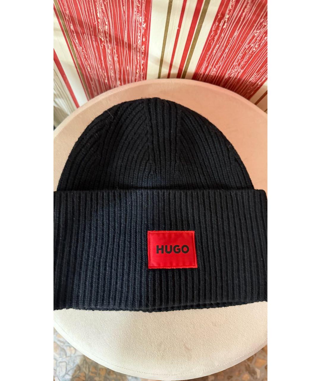 HUGO BOSS Черная шерстяная шапка, фото 5