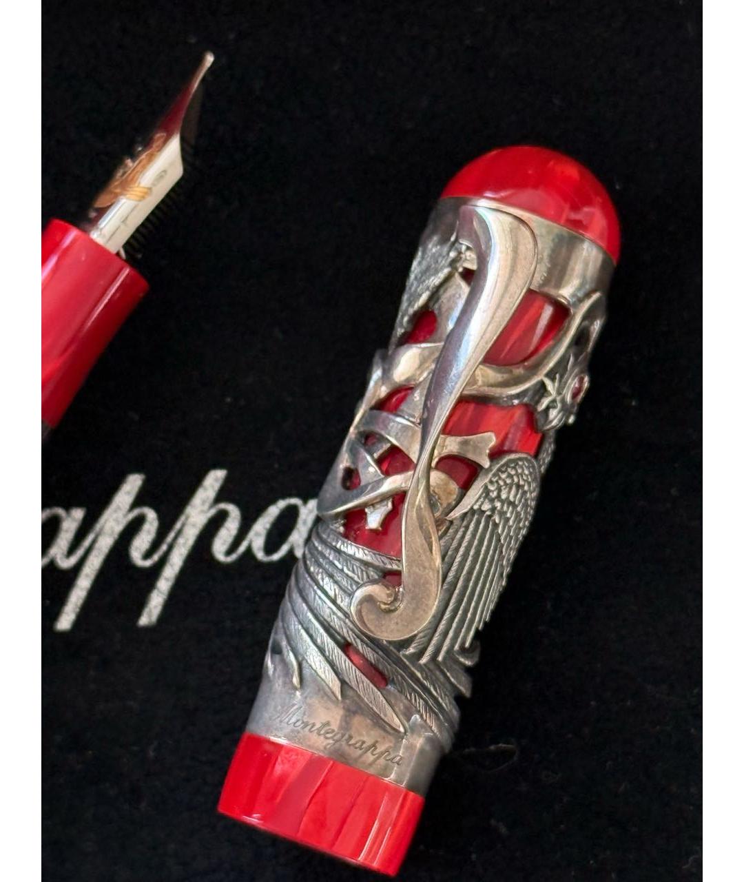 MONTEGRAPPA Красная металлическая перьевая ручка, фото 7