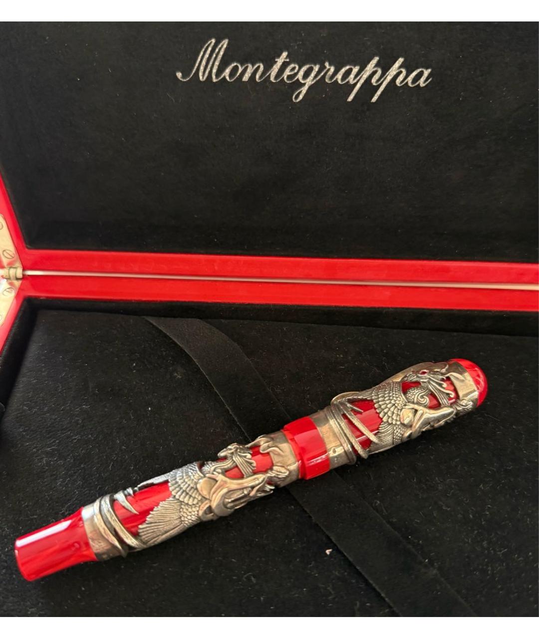 MONTEGRAPPA Красная металлическая перьевая ручка, фото 8