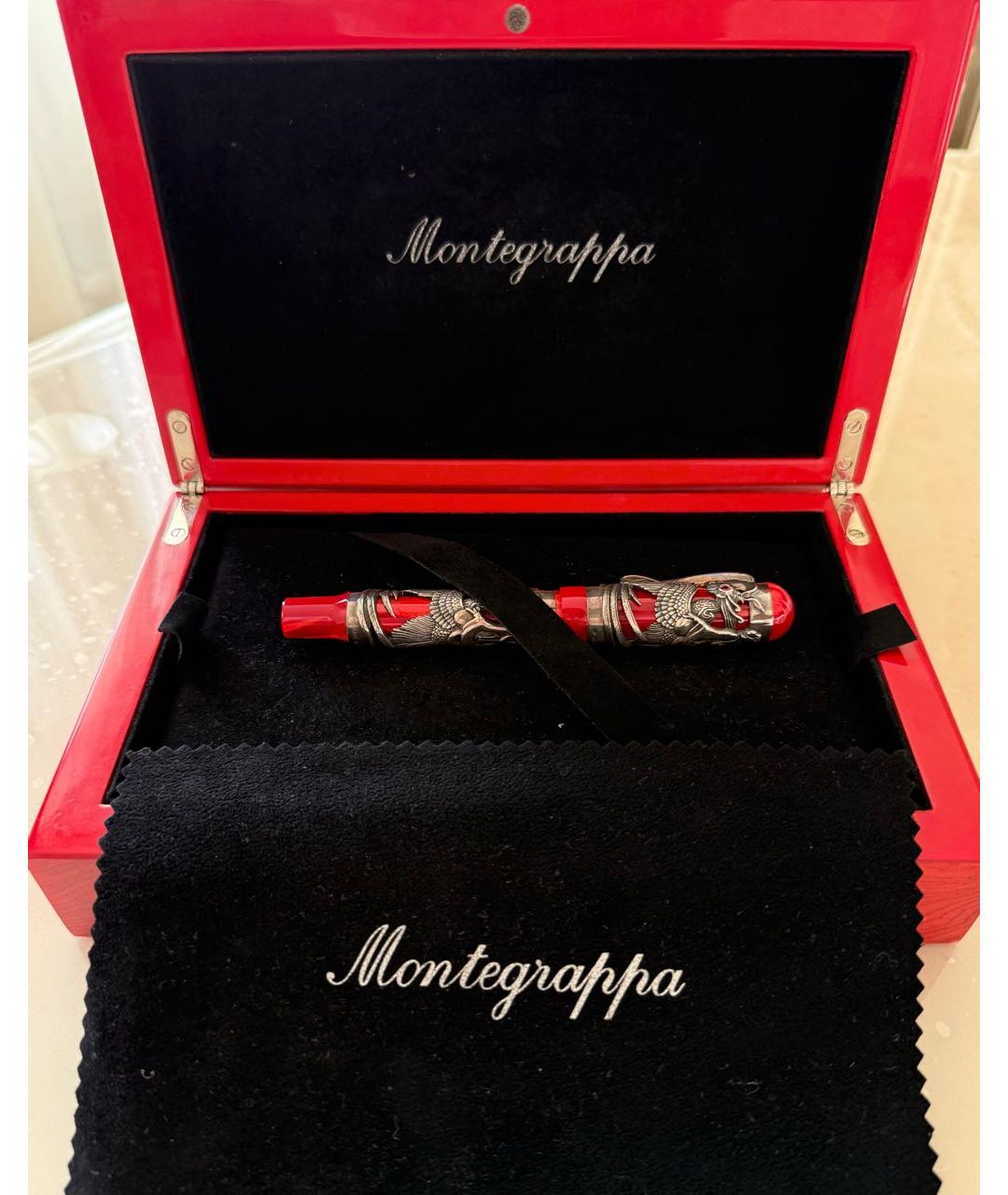 MONTEGRAPPA Красная металлическая перьевая ручка, фото 4