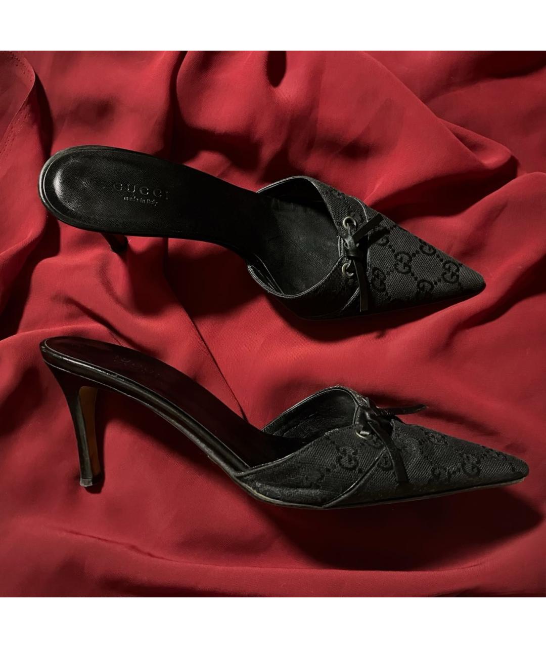 GUCCI Черные кожаные мюли, фото 2