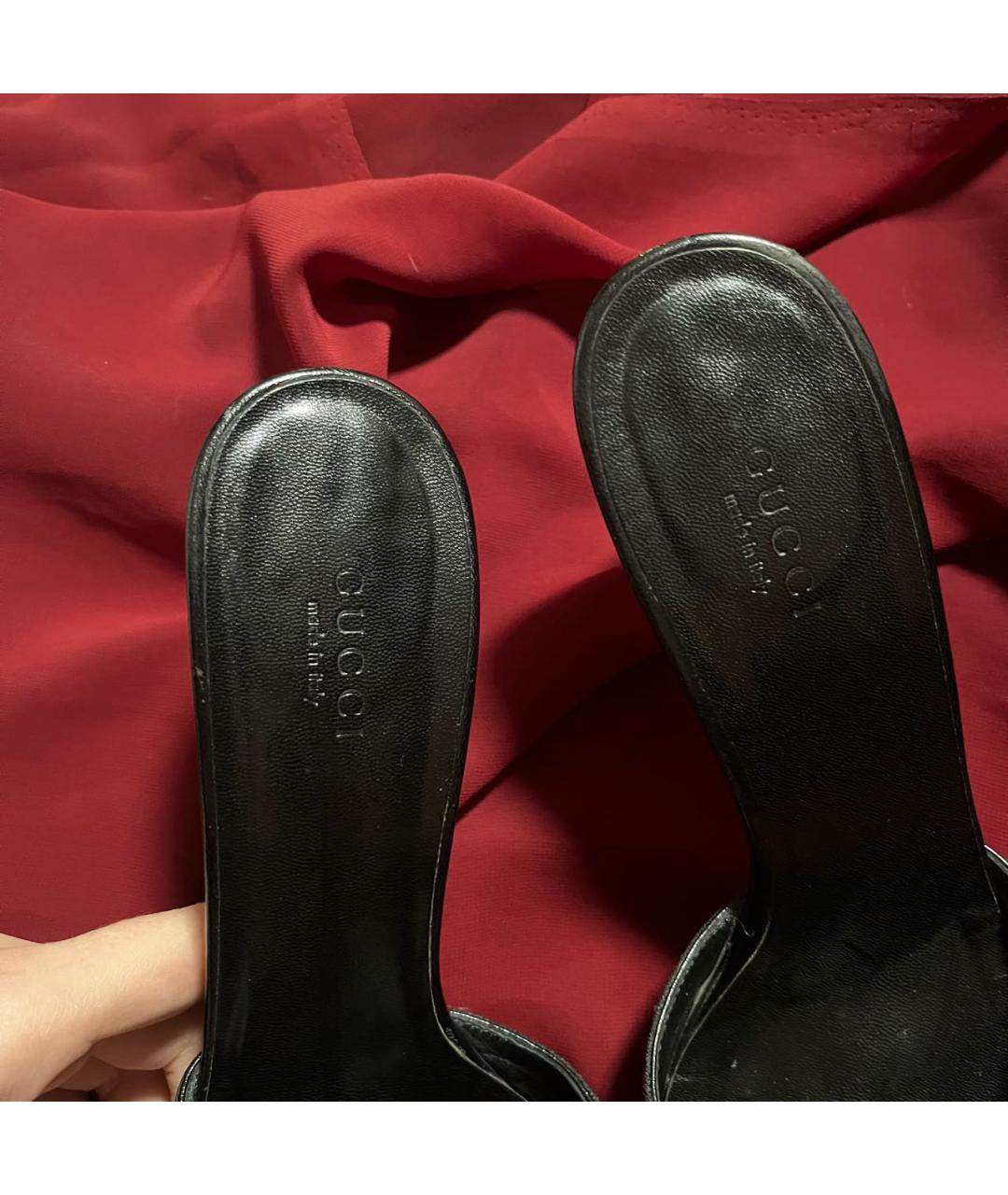 GUCCI Черные кожаные мюли, фото 5