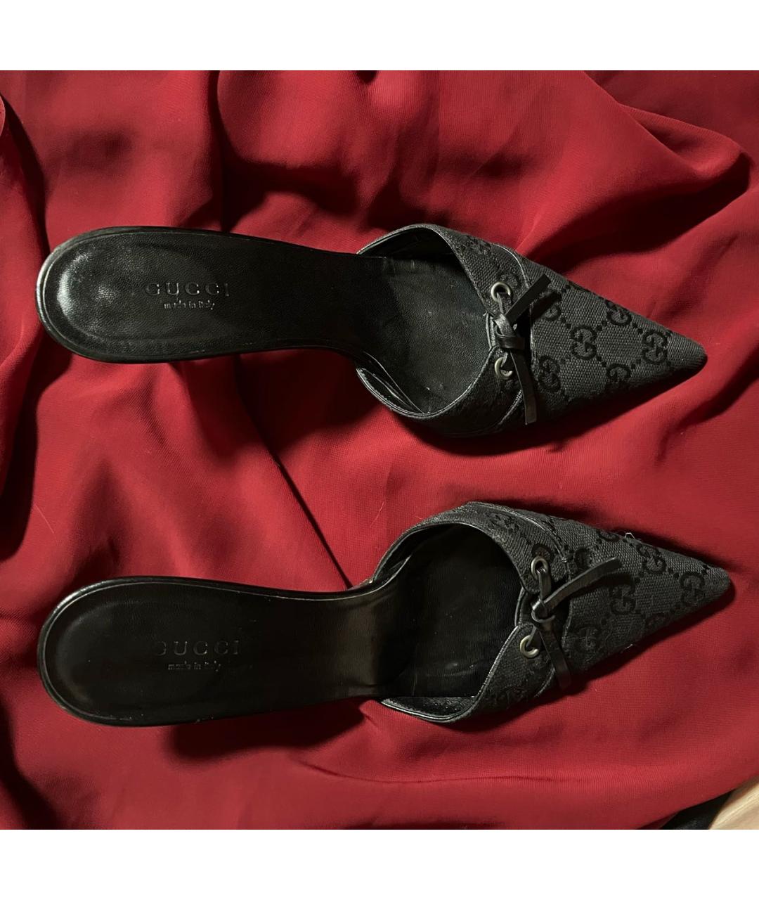 GUCCI Черные кожаные мюли, фото 3