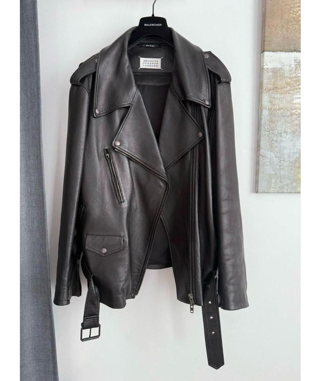 MAISON MARGIELA Черная кожаная куртка, фото 6