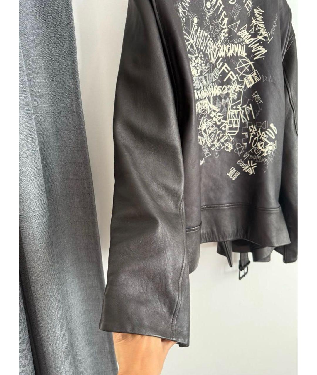 MAISON MARGIELA Черная кожаная куртка, фото 3