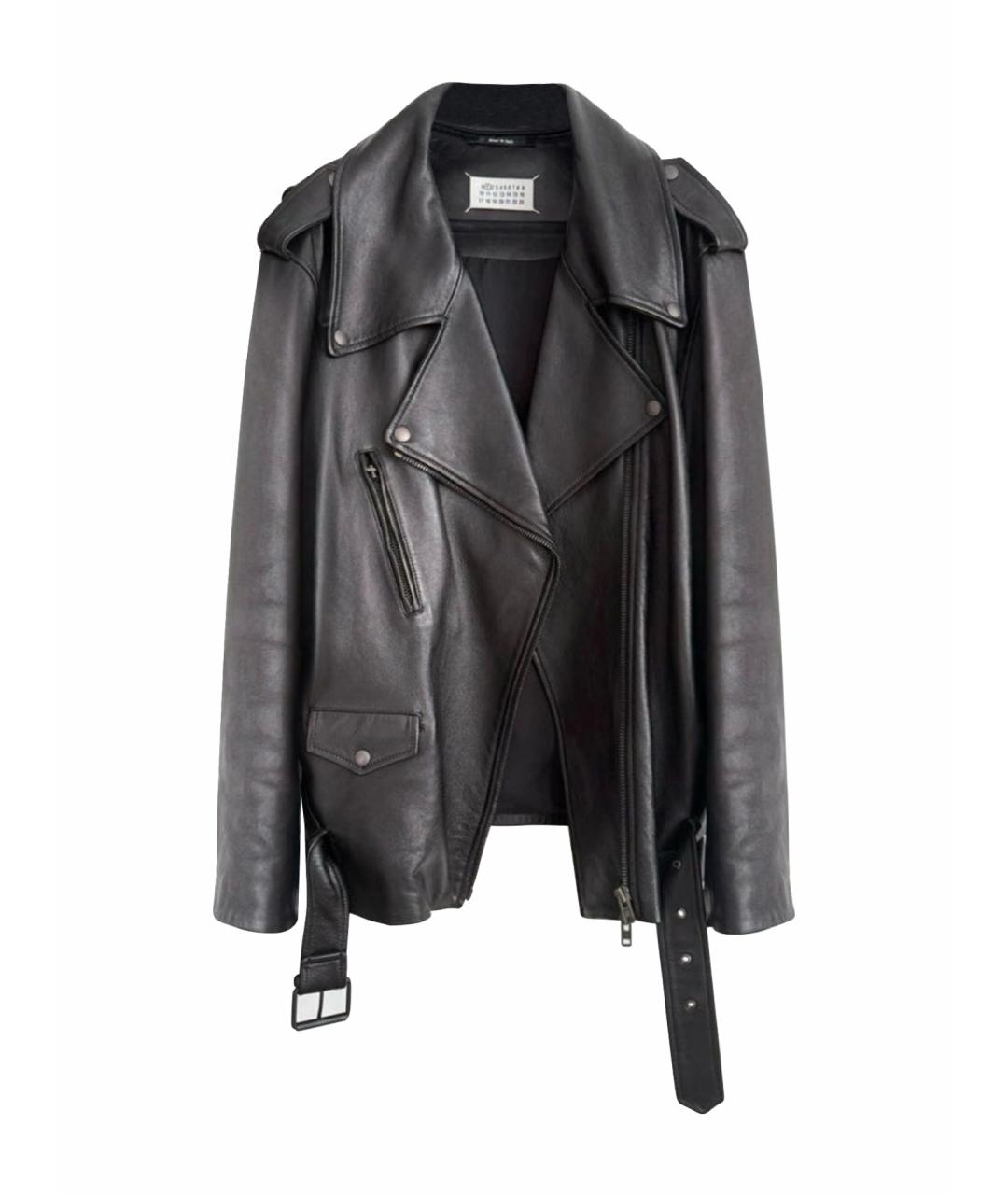 MAISON MARGIELA Черная кожаная куртка, фото 1