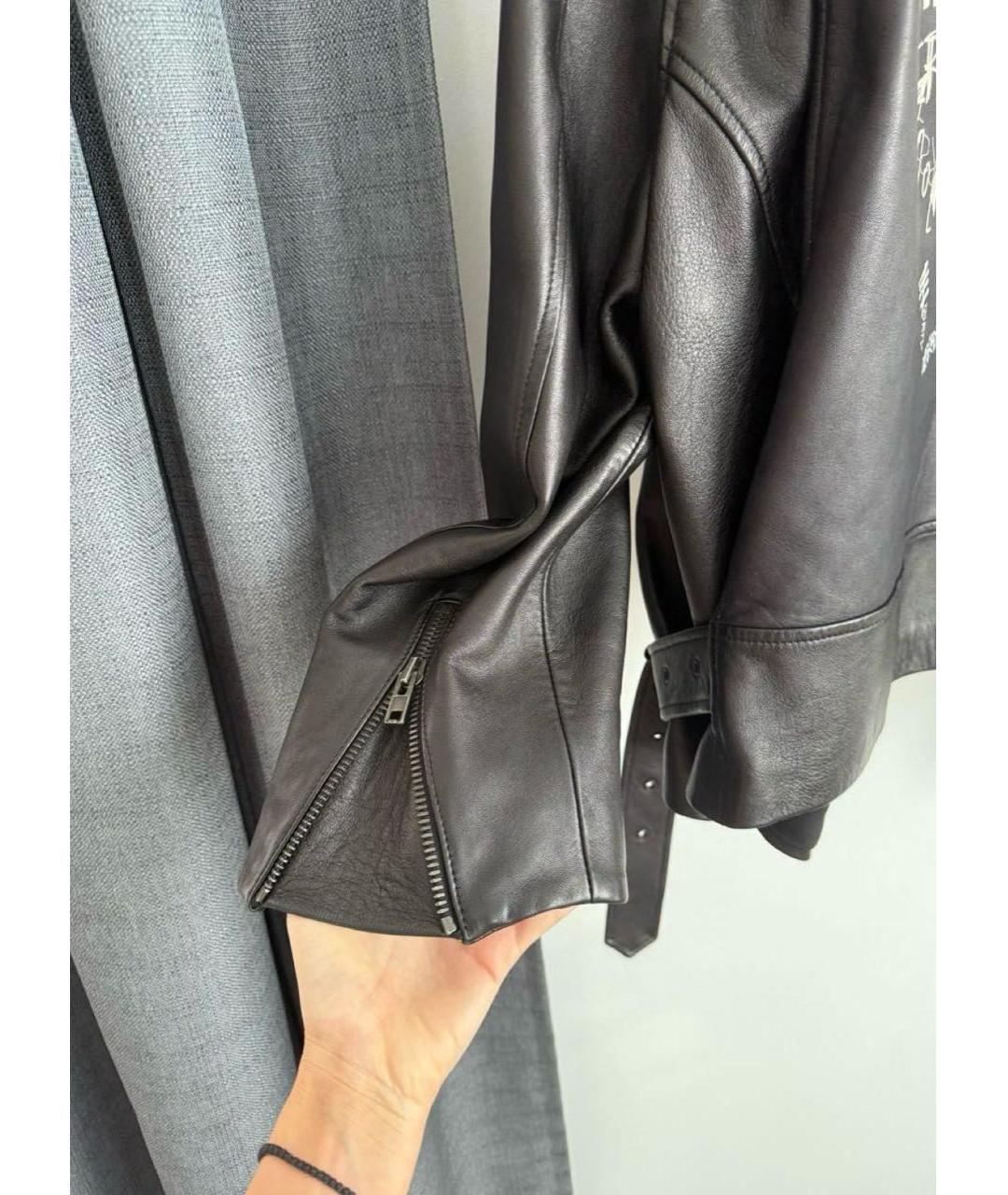 MAISON MARGIELA Черная кожаная куртка, фото 4