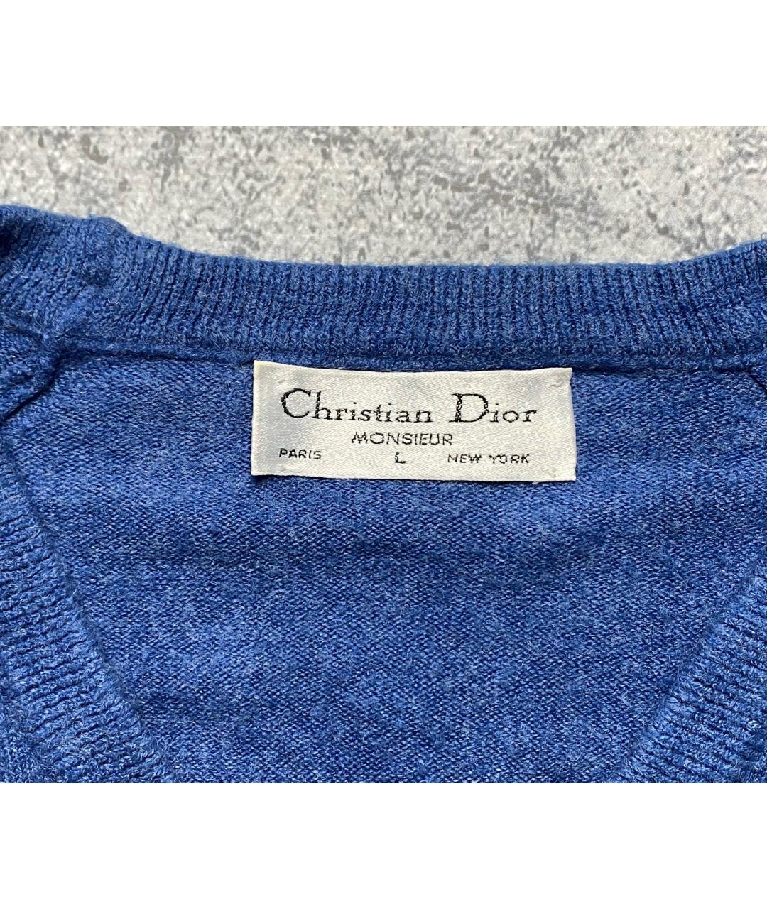 CHRISTIAN DIOR Темно-синий джемпер / свитер, фото 7