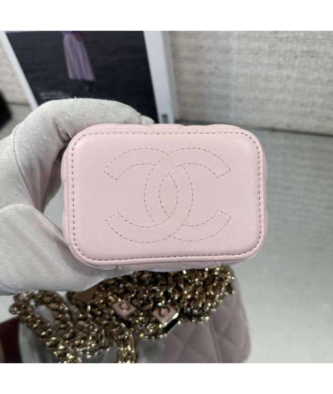 CHANEL Розовая кожаная сумка через плечо, фото 4