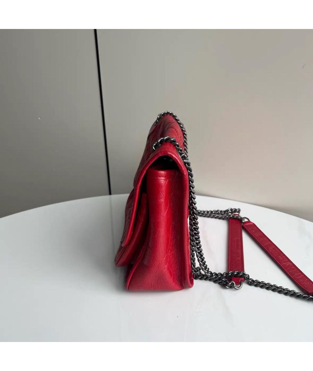 SAINT LAURENT Красная кожаная сумка через плечо, фото 4