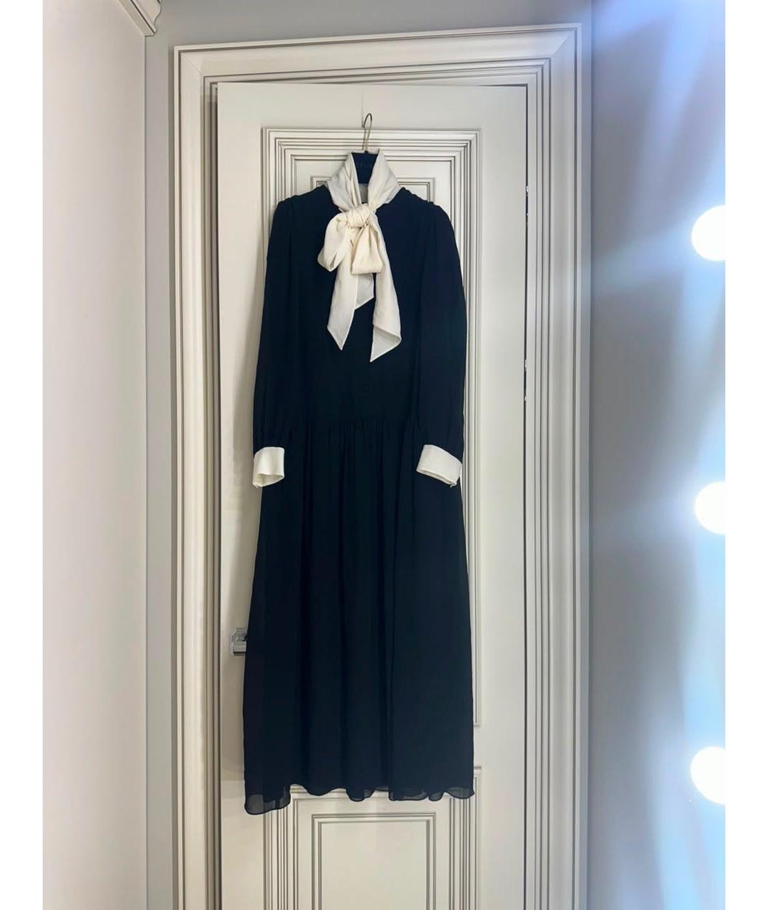CELINE Черное шелковое повседневное платье, фото 2