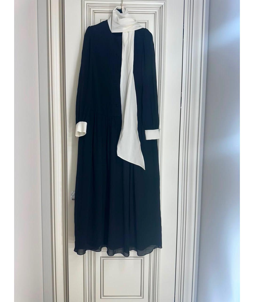CELINE Черное шелковое повседневное платье, фото 3