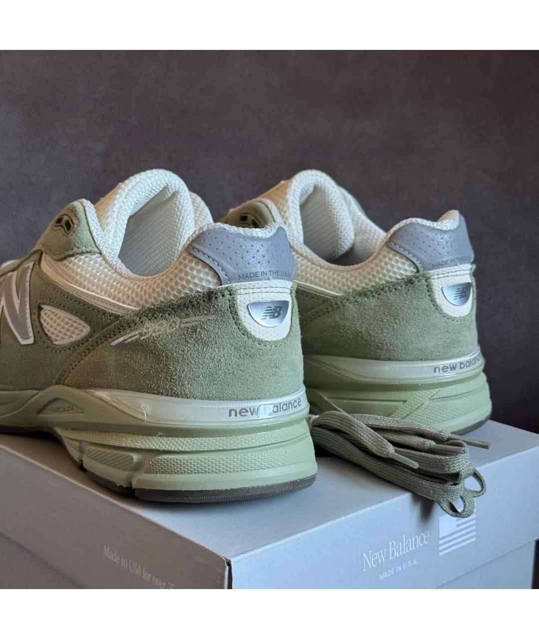 NEW BALANCE Зеленые замшевые низкие кроссовки / кеды, фото 3