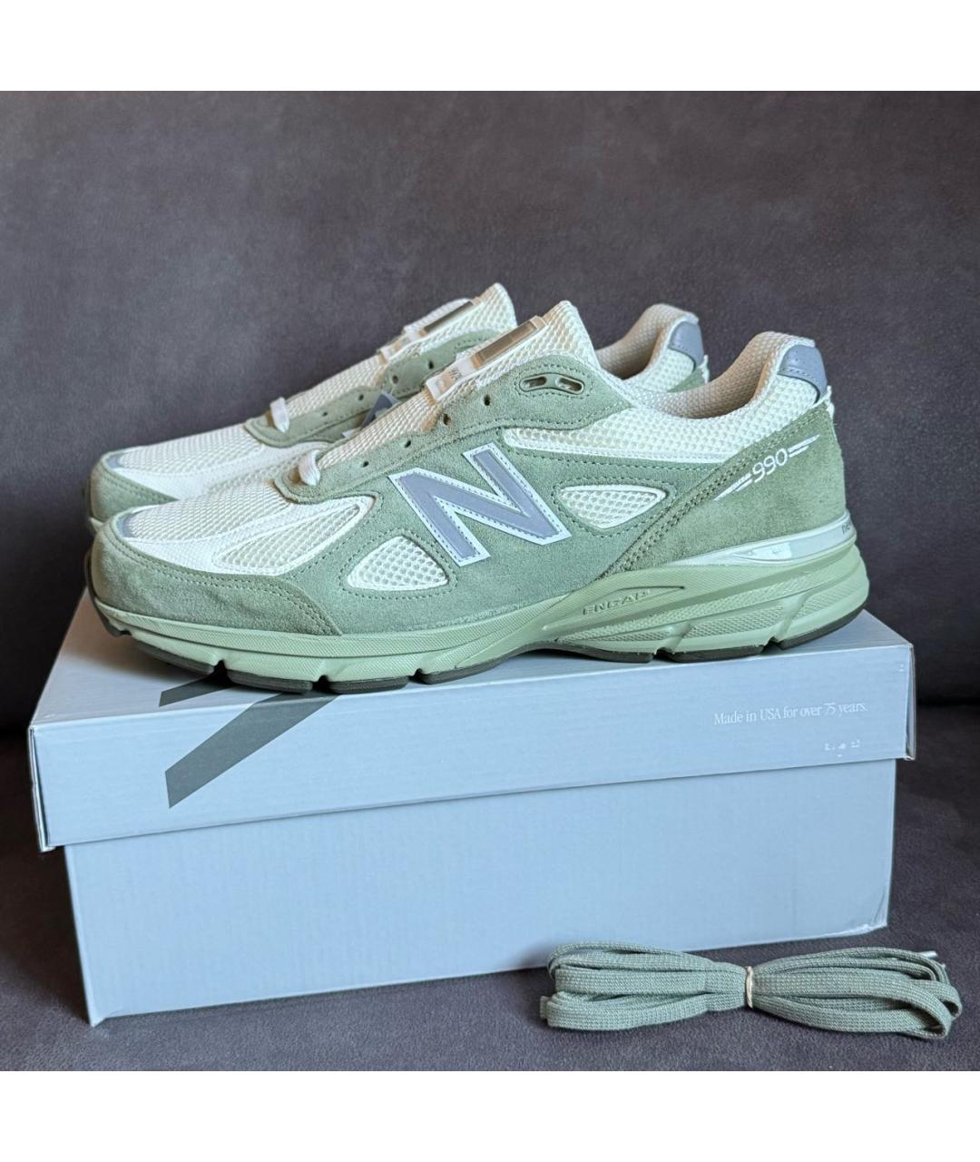 NEW BALANCE Зеленые замшевые низкие кроссовки / кеды, фото 4