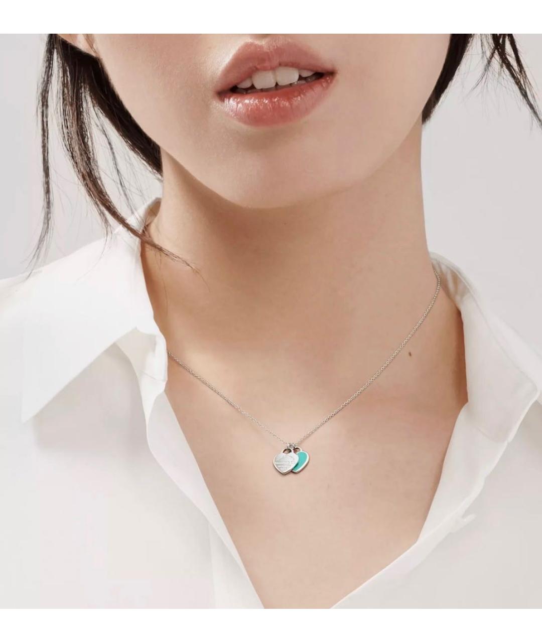 TIFFANY&CO Бирюзовое серебряное колье, фото 2