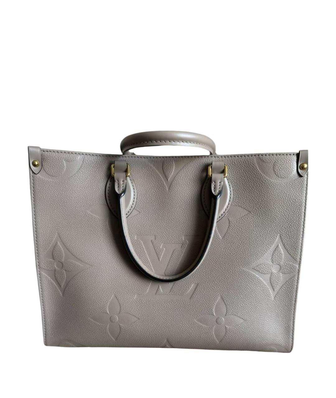 LOUIS VUITTON Бежевая кожаная сумка с короткими ручками, фото 6