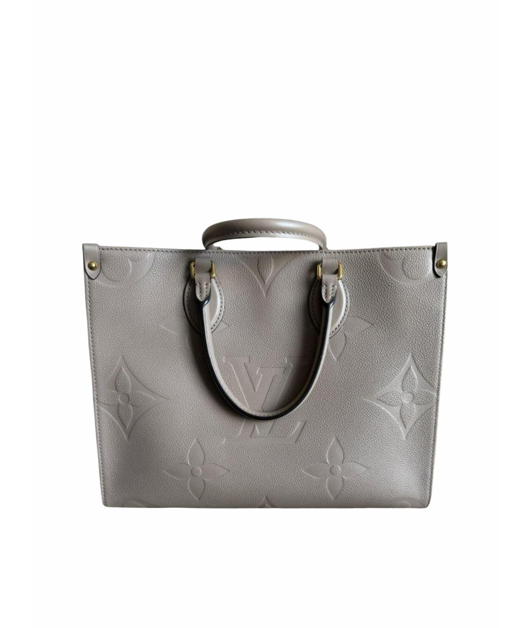LOUIS VUITTON Бежевая кожаная сумка с короткими ручками, фото 1