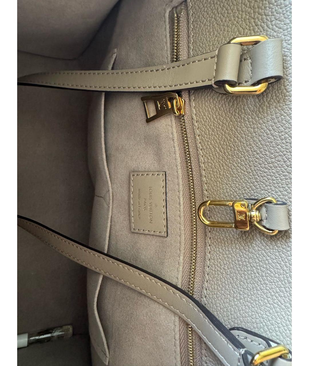LOUIS VUITTON Бежевая кожаная сумка с короткими ручками, фото 4