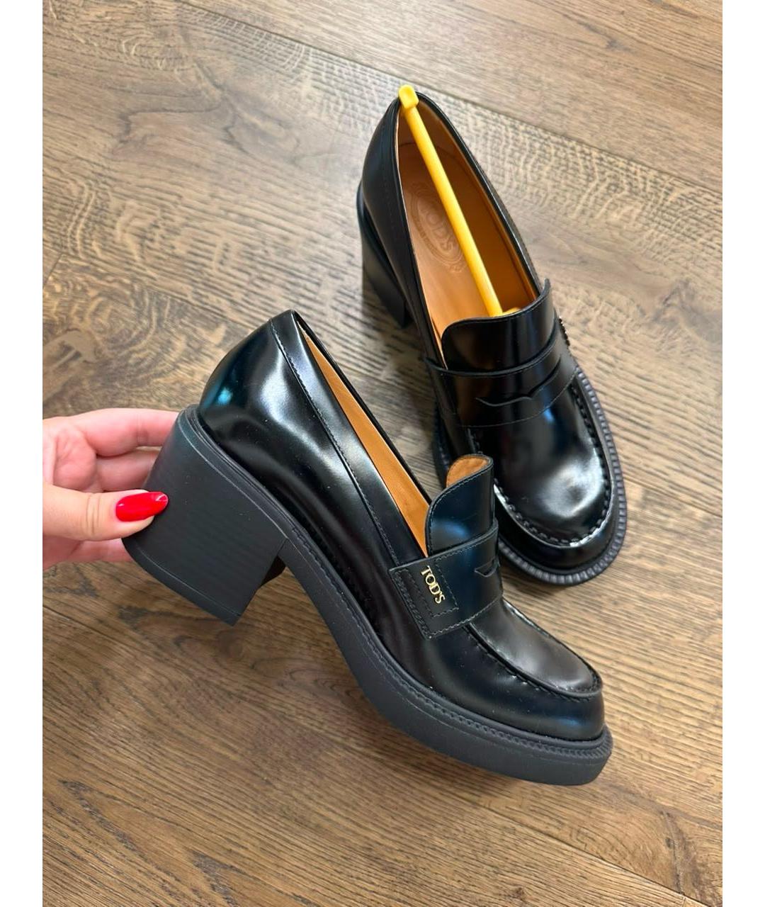TOD'S Черные кожаные лоферы, фото 3