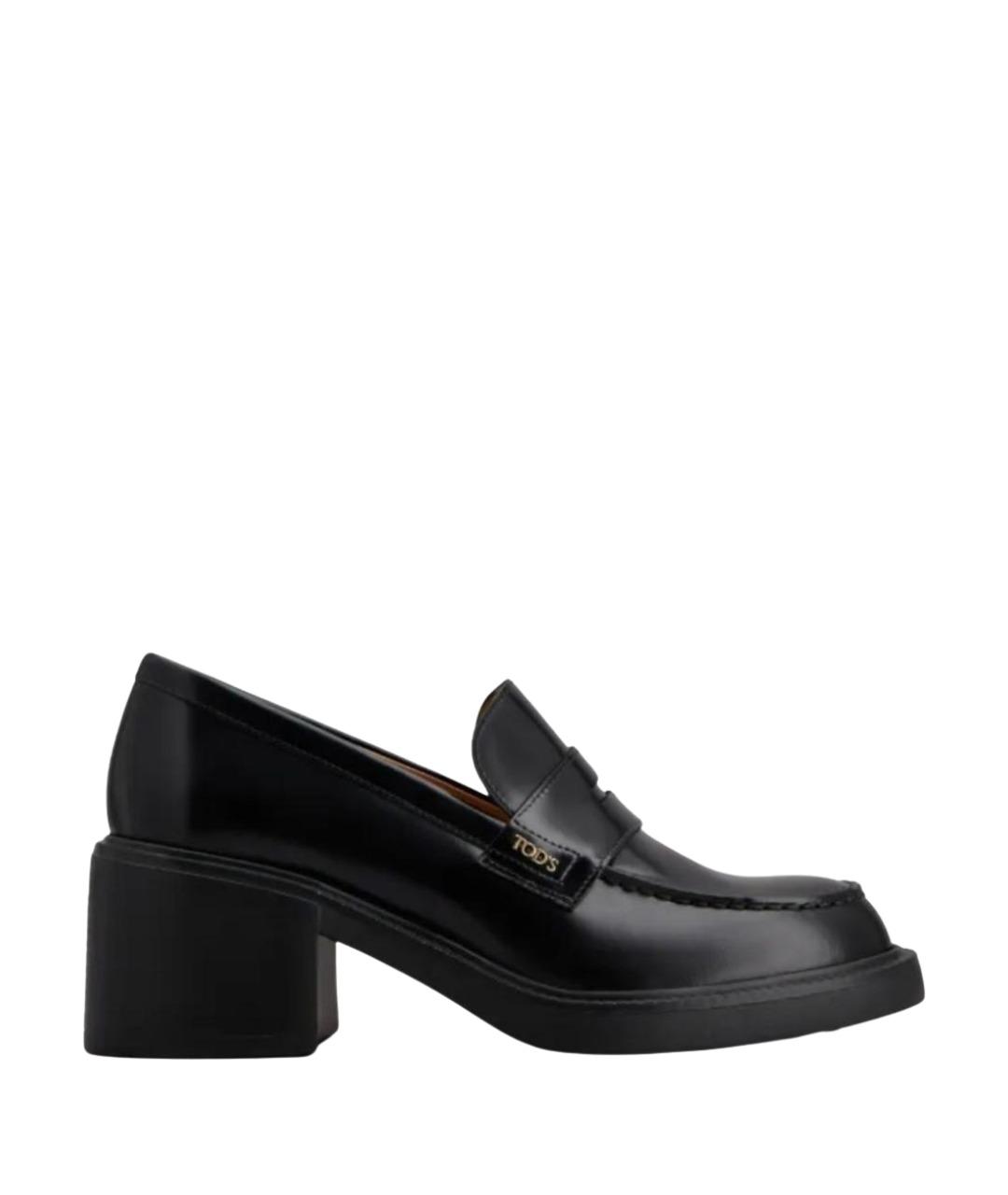 TOD'S Черные кожаные лоферы, фото 1