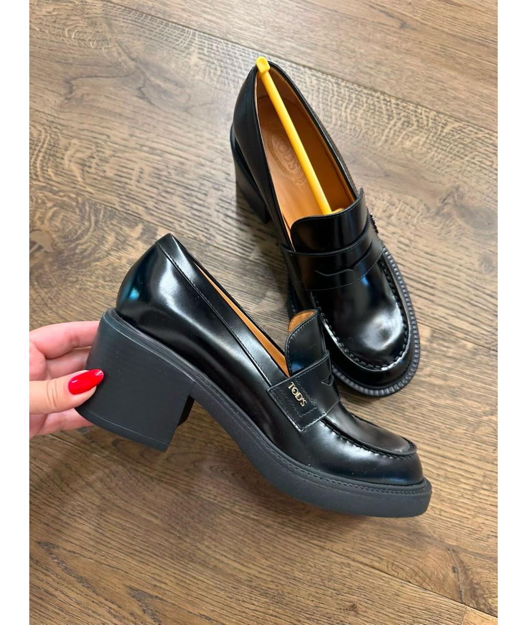TOD'S Черные кожаные лоферы, фото 2