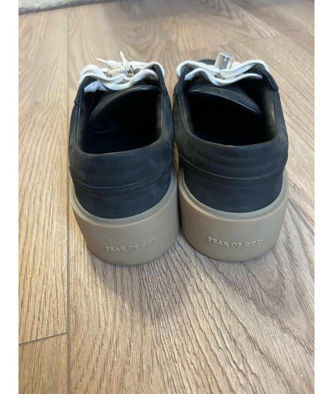 FEAR OF GOD Антрацитовые нубуковые низкие кроссовки / кеды, фото 4