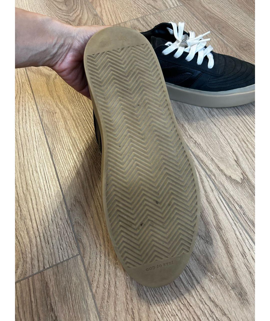 FEAR OF GOD Антрацитовые нубуковые низкие кроссовки / кеды, фото 8
