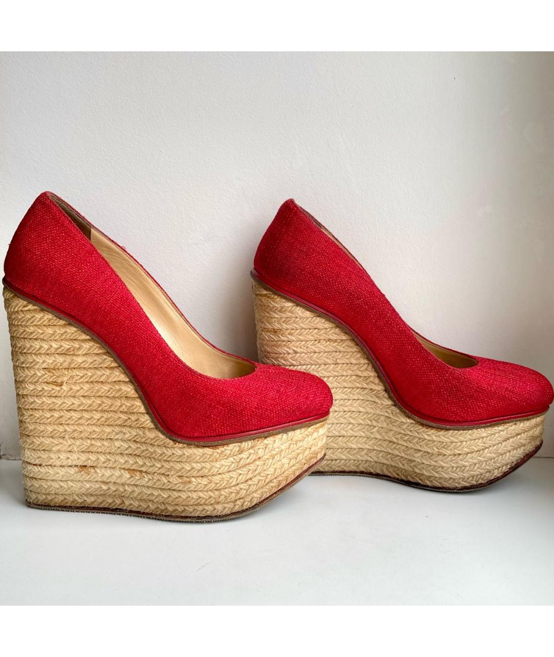 CHARLOTTE OLYMPIA Красные текстильные туфли, фото 3