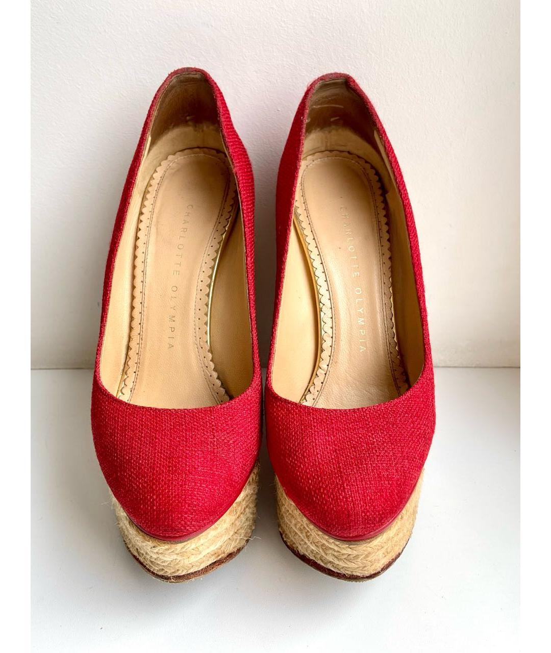 CHARLOTTE OLYMPIA Красные текстильные туфли, фото 6