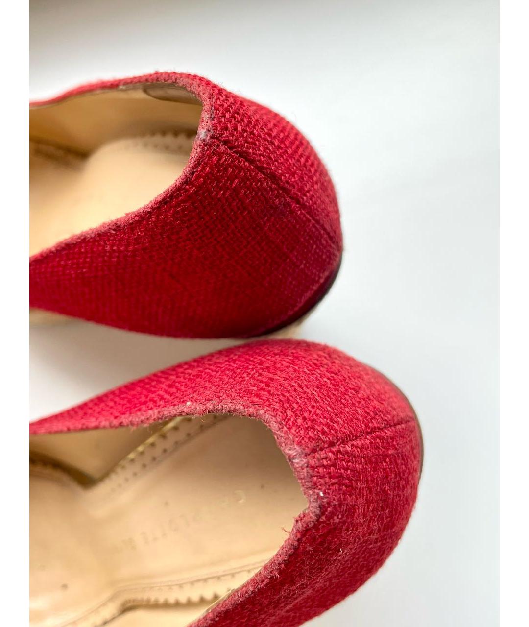 CHARLOTTE OLYMPIA Красные текстильные туфли, фото 8