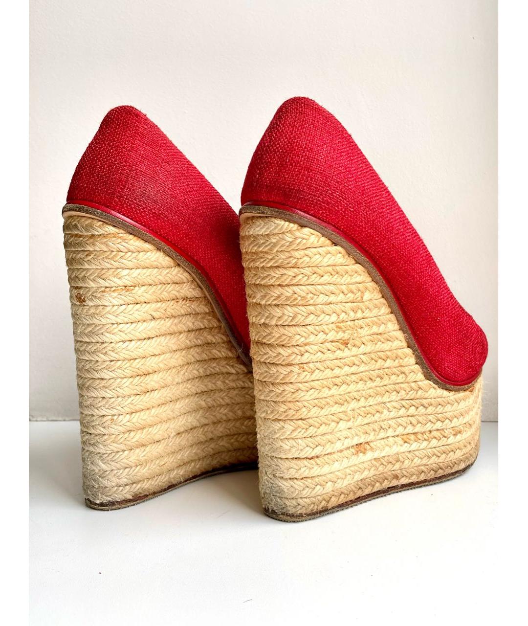 CHARLOTTE OLYMPIA Красные текстильные туфли, фото 5