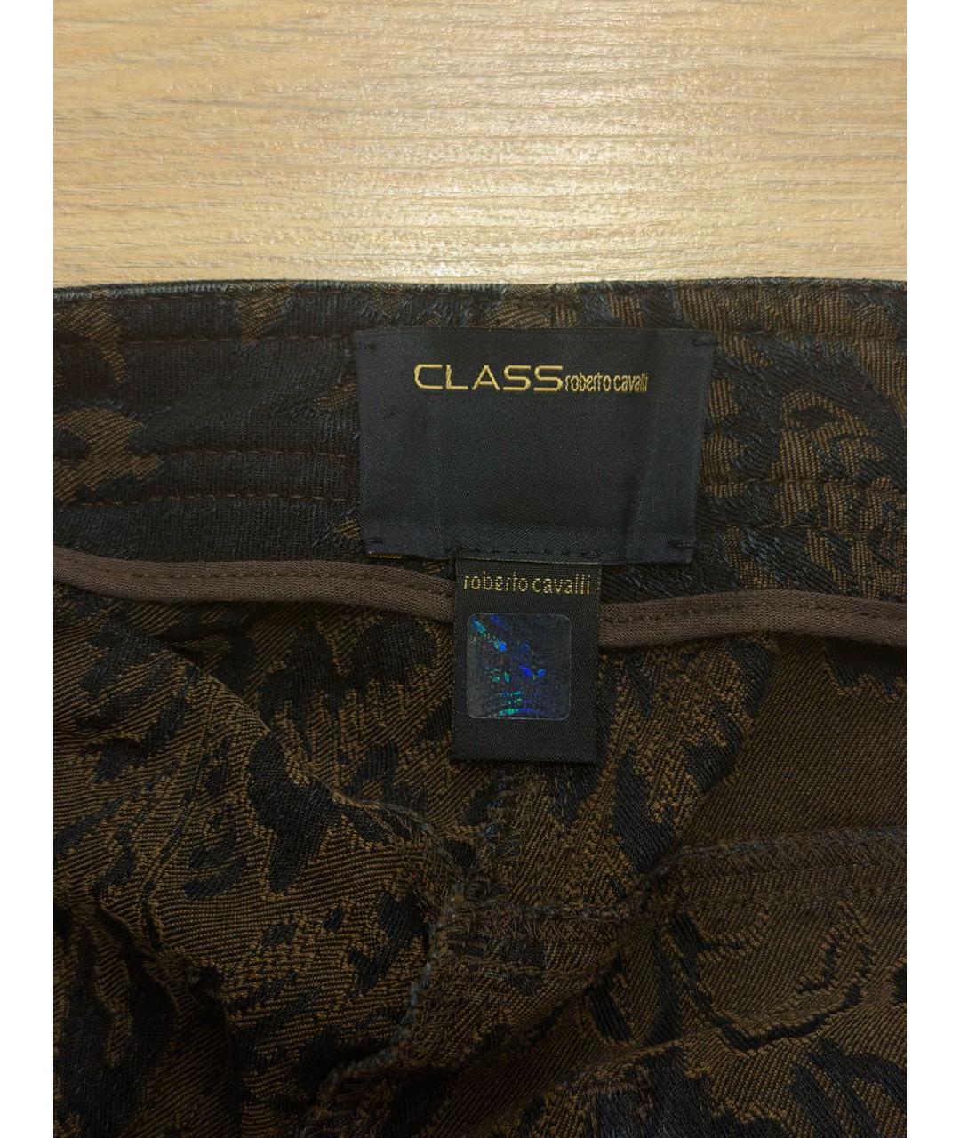 ROBERTO CAVALLI Мульти хлопко-эластановые брюки узкие, фото 4