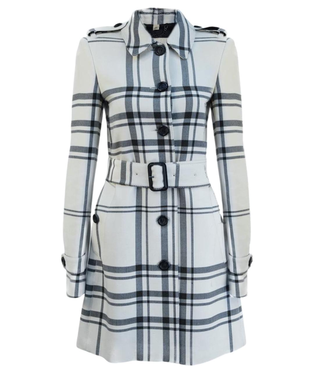 BURBERRY Белое полиэстеровое пальто, фото 1