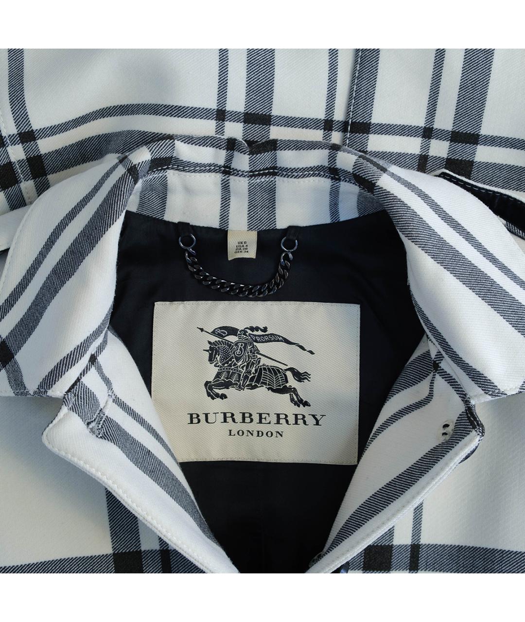 BURBERRY Белое полиэстеровое пальто, фото 3