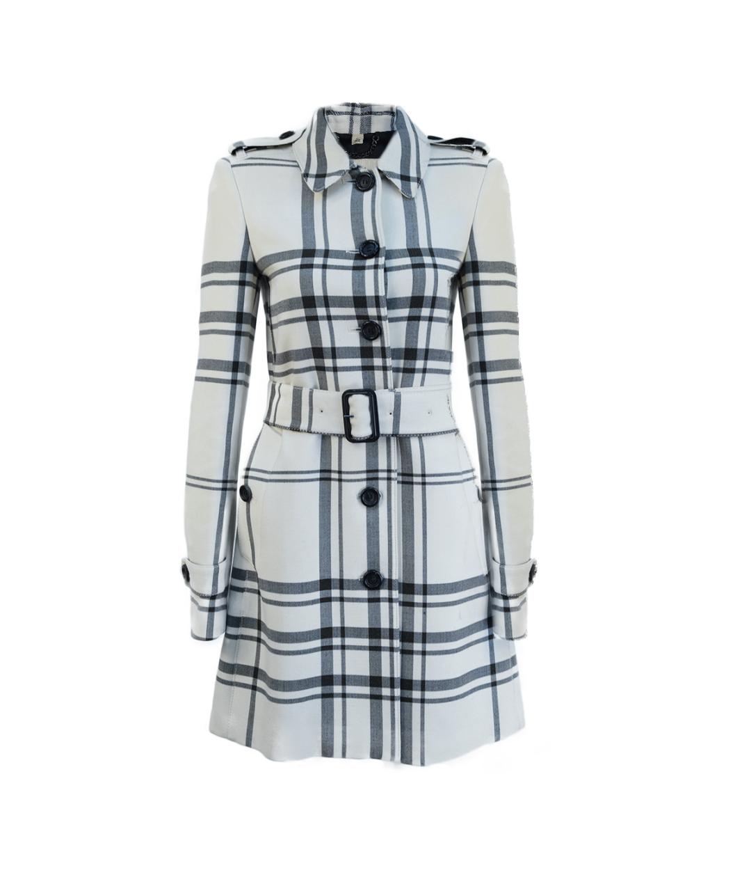 BURBERRY Белое полиэстеровое пальто, фото 7