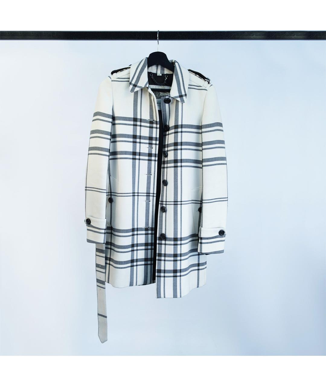 BURBERRY Белое полиэстеровое пальто, фото 6