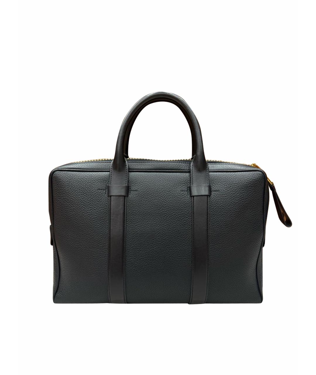 TOM FORD Черный кожаный портфель, фото 1