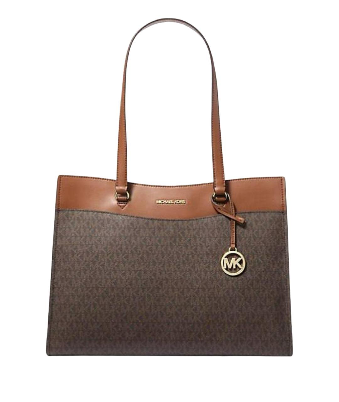 MICHAEL KORS Коричневая сумка тоут из канвы, фото 1