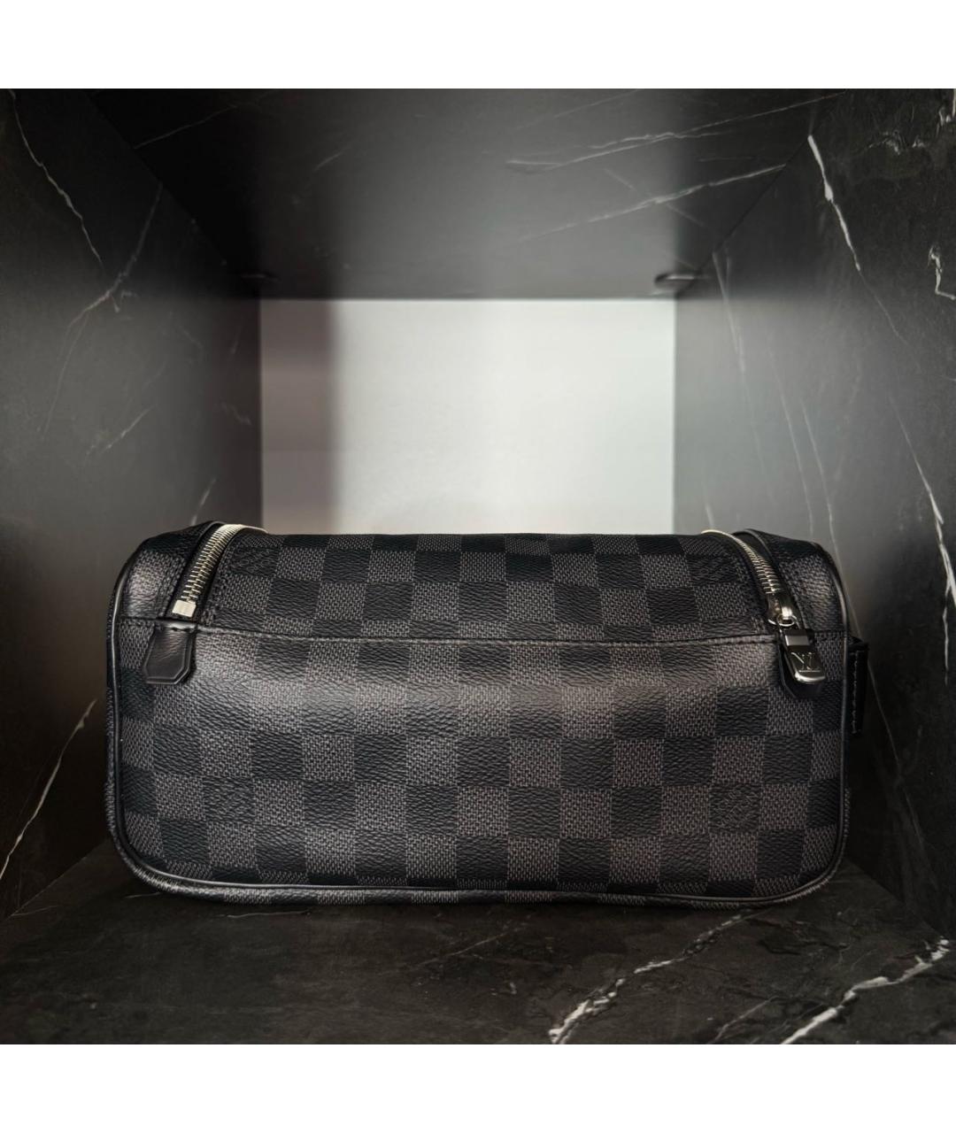 LOUIS VUITTON Черная кожаная сумка на плечо, фото 2