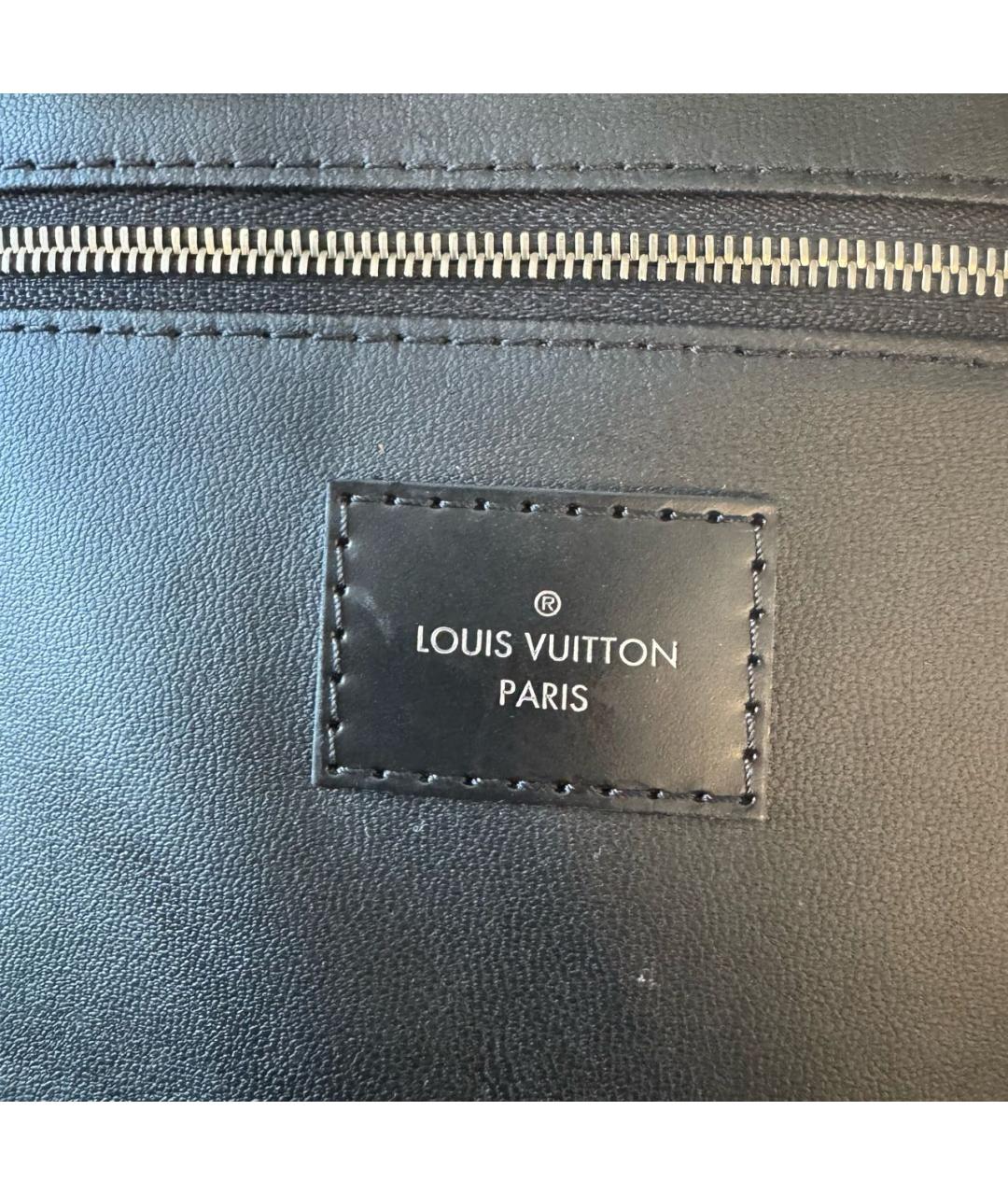 LOUIS VUITTON Черная кожаная сумка на плечо, фото 7