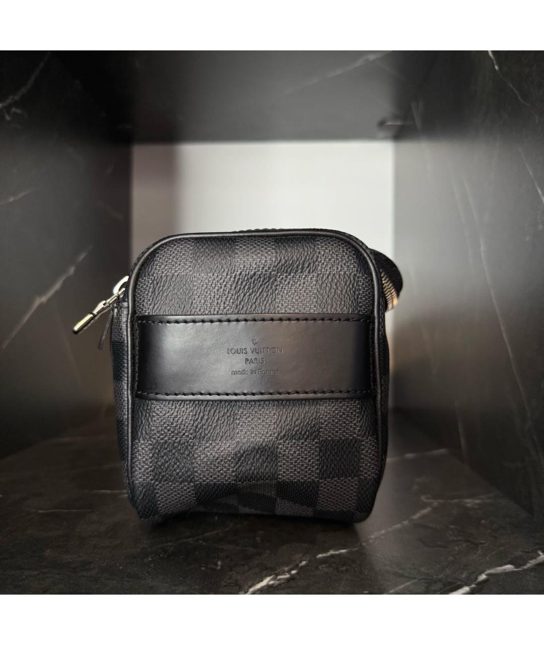 LOUIS VUITTON Черная кожаная сумка на плечо, фото 4